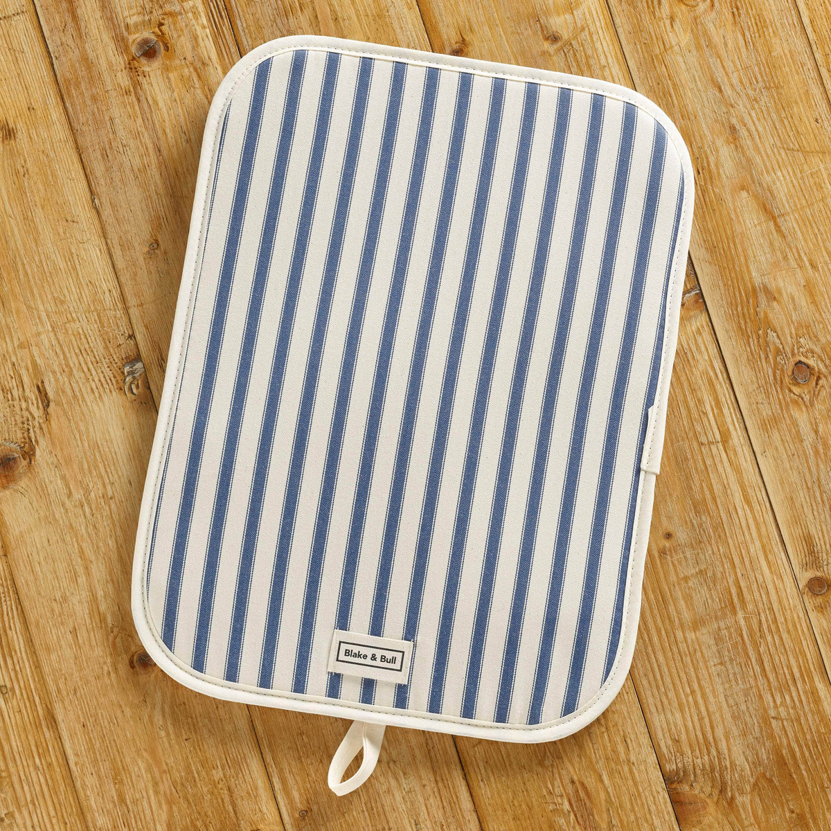 *NEW* Chefs pad with loop for use with Rayburn &#39;400&#39; series range cooker - &#39;Navy Ticking Stripe&#39;