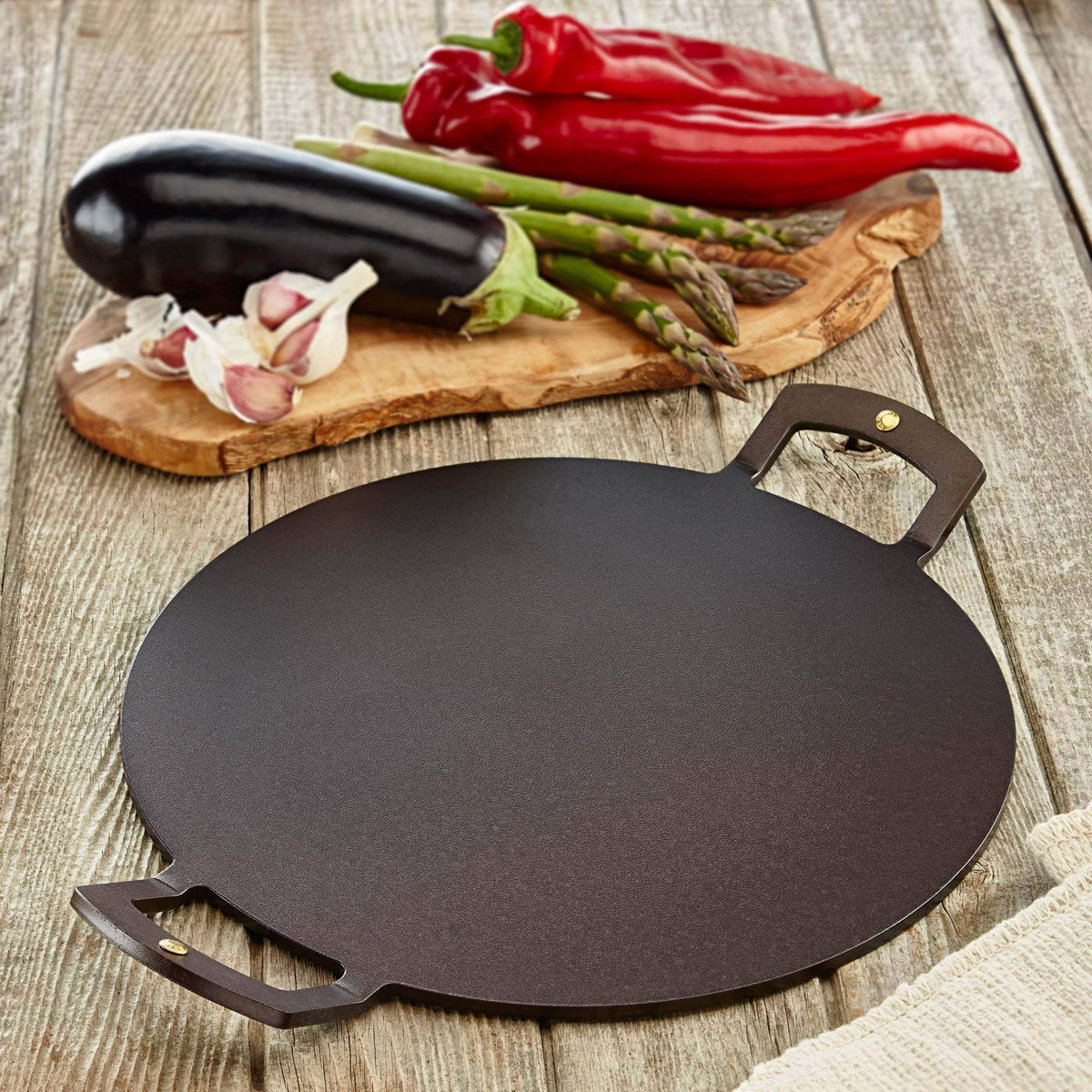 Spun Iron Baking Cloche with 31cm Griddle and Baking Plate