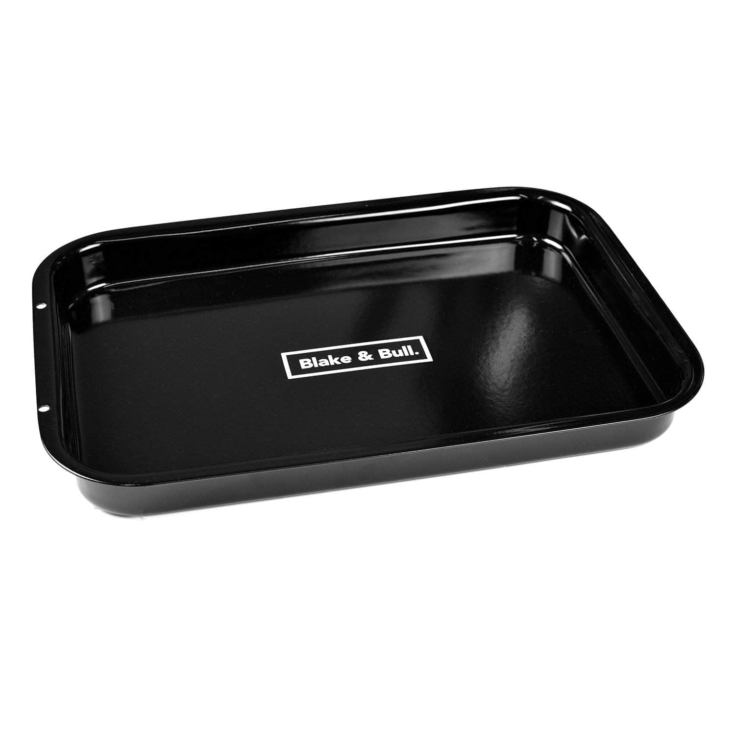 *Not quite perfect* 'Fits on runners' black enamelled tray bake for use with Aga range cookers 'half oven' size
