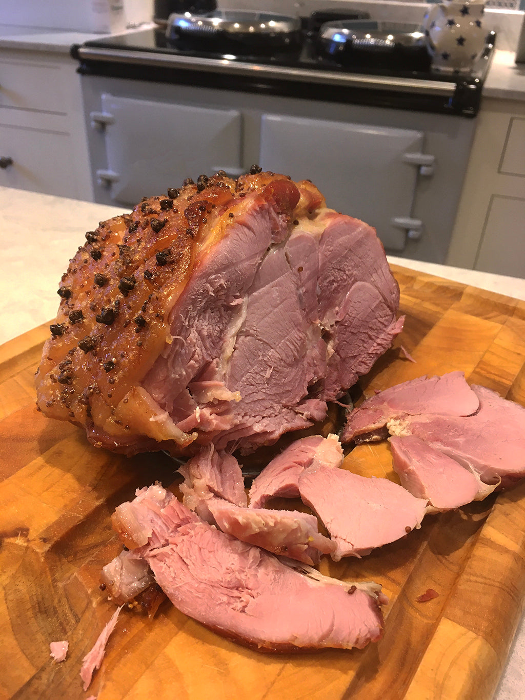 How To Cook Festive Gammon Ham In An Aga Range Cooker - sticky Cider & Maple