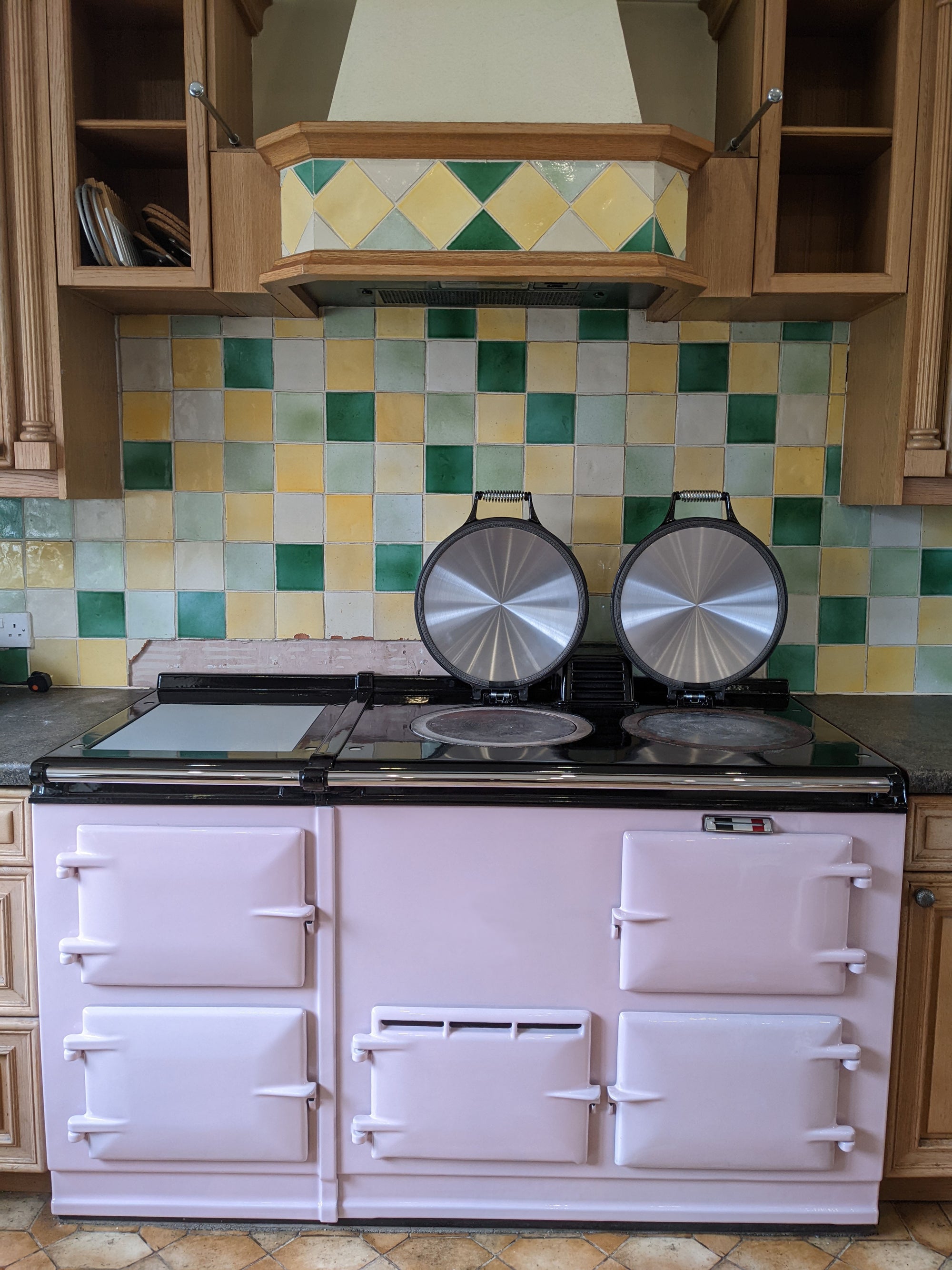 Modern 4 oven Deluxe Aga Re-enamelled to 'Pink' And Converted to the 'Elektrikit' System in Clevedon
