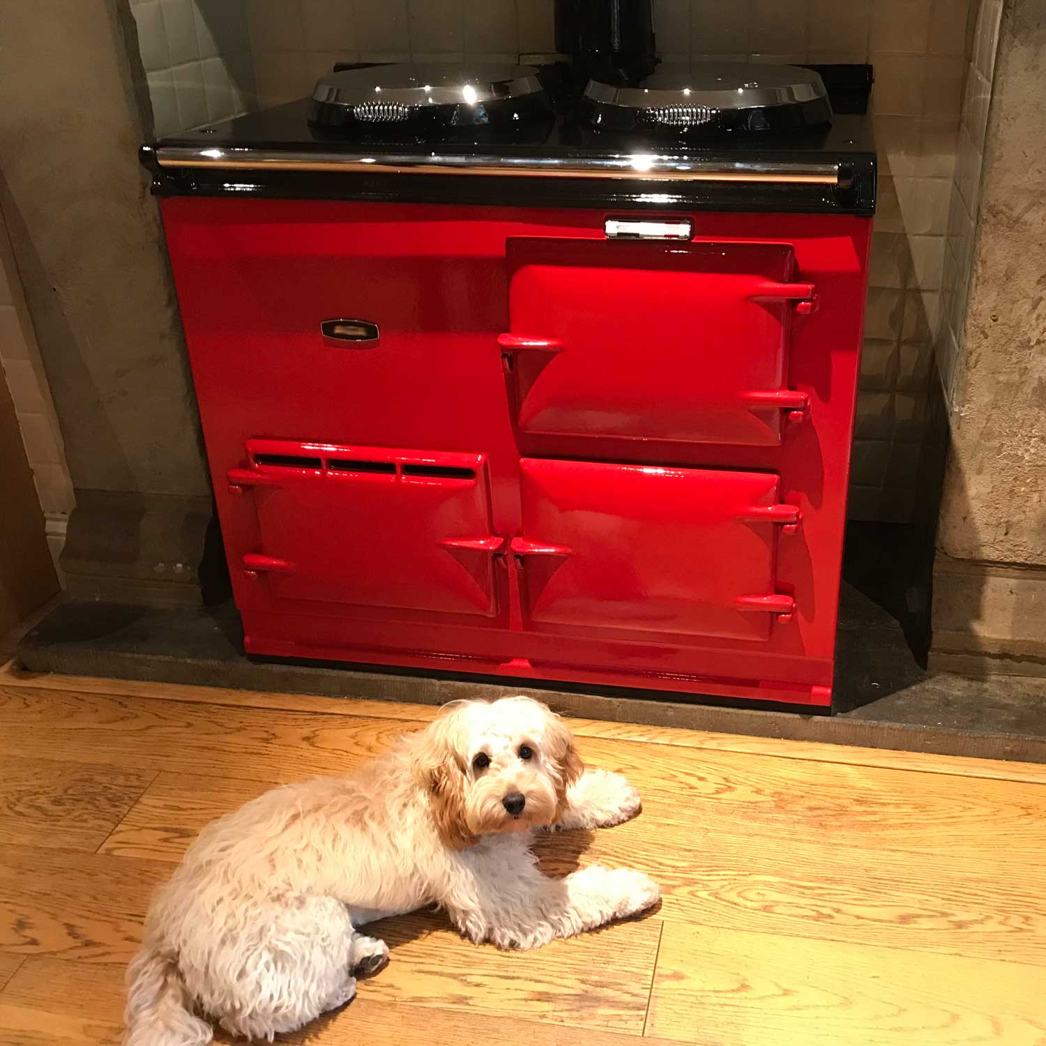 Red Aga range cooker refurbished