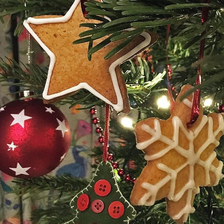 Orange Christmas Tree Decoration Biscuits