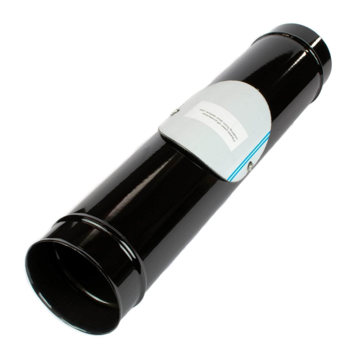 4 inch black vitreous enamel flue pipe with door 500 mm x 100 mm