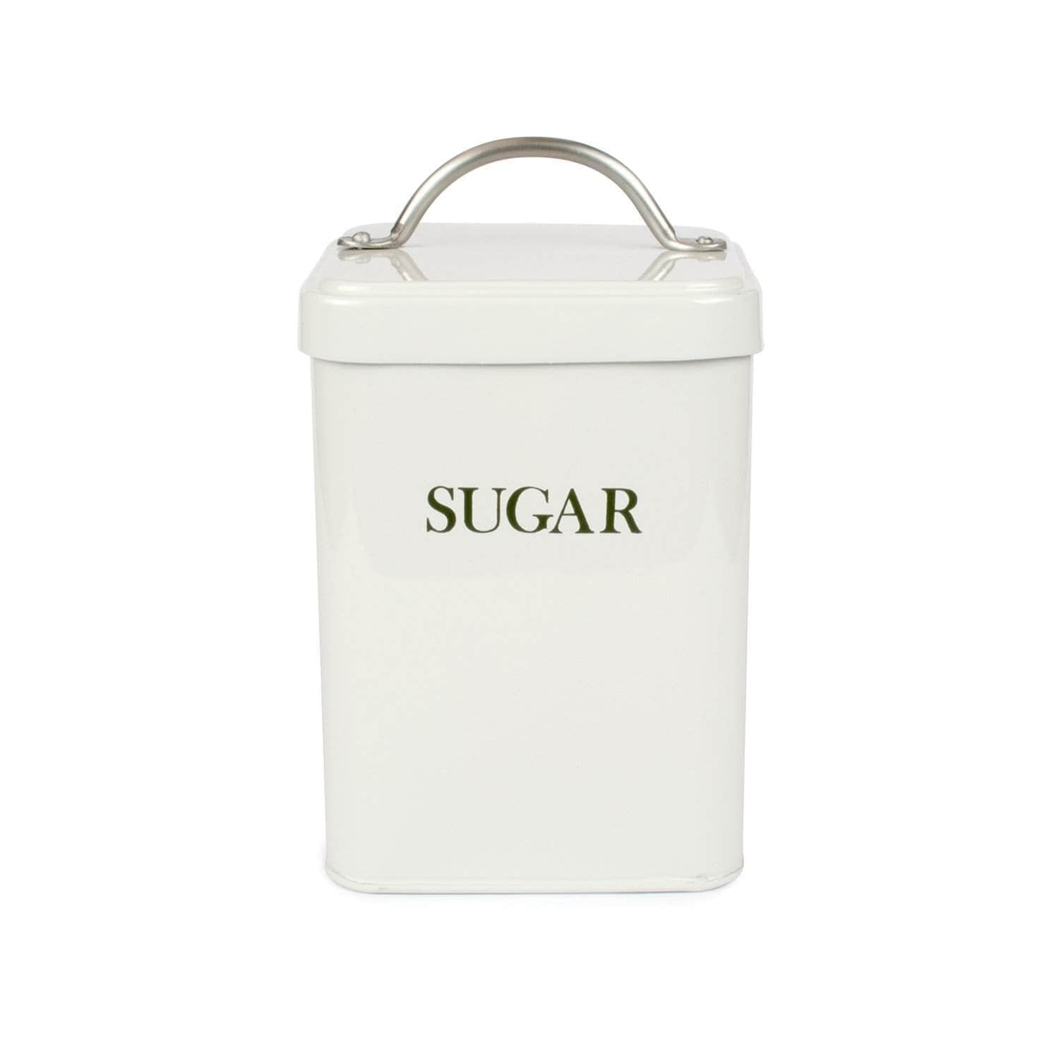 Steel sugar canister in chalk