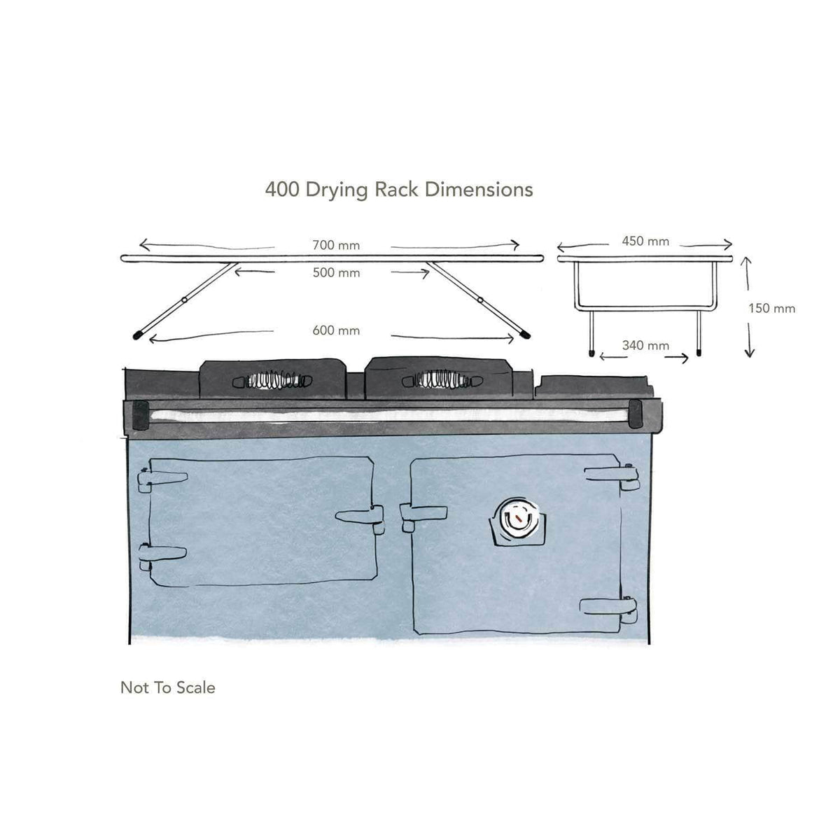 Drying rack airer set for use with Rayburn range cookers (gloss black) - The Full Monty! Saves £20 on individual cost