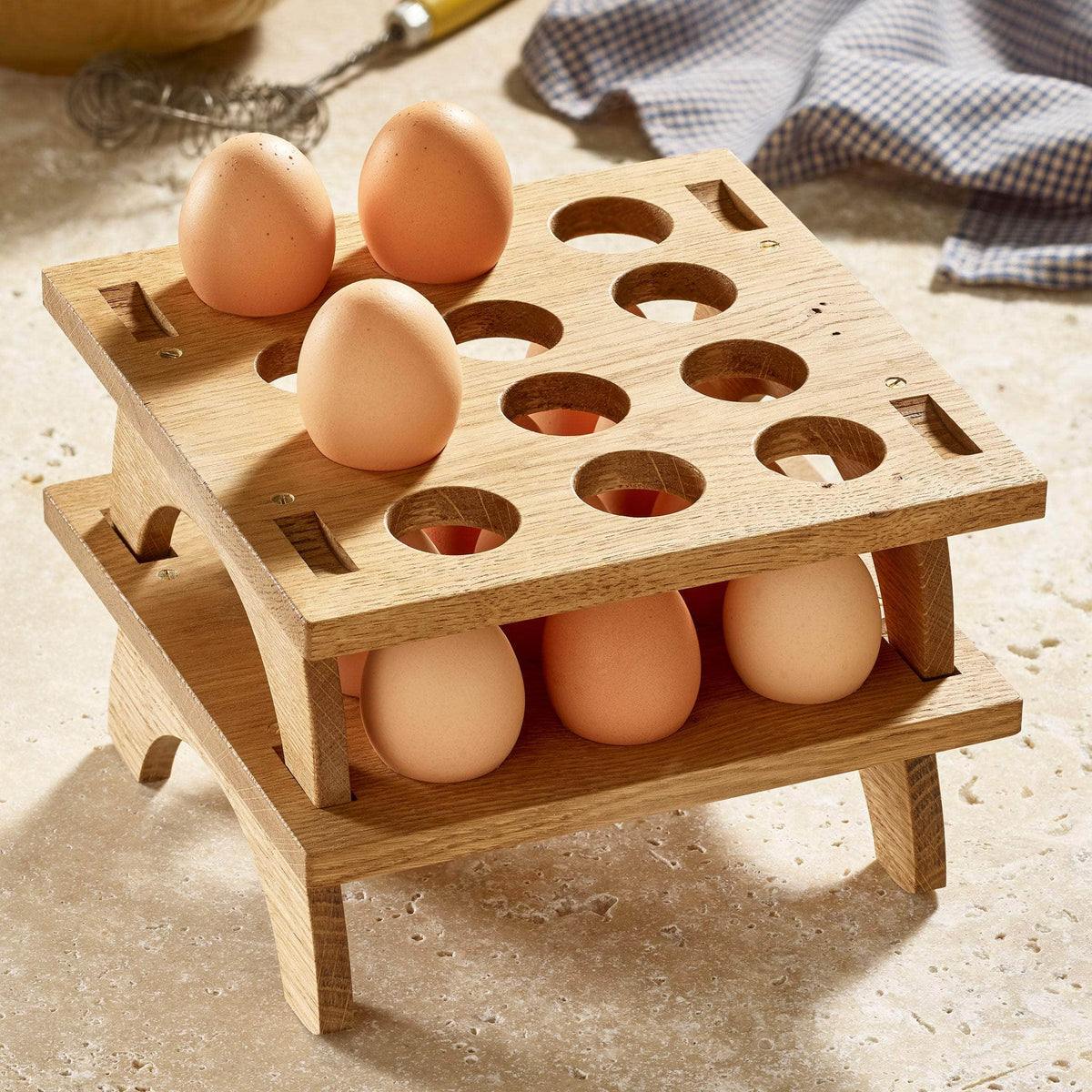 Handcrafted Oak Egg Tray