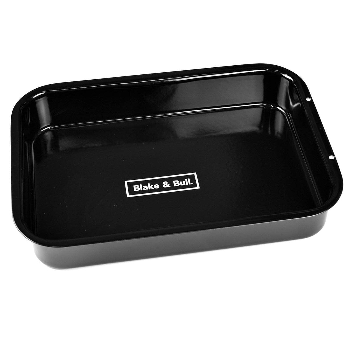 *Not quite perfect* &#39;Fits on runners&#39; black enamelled roasting tin for use with Aga range cookers &#39;half oven&#39; size