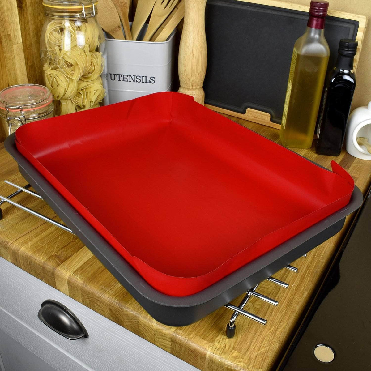 Non-stick liner for Aga range cooker &#39;full oven&#39; size roasting tin - Three colour set