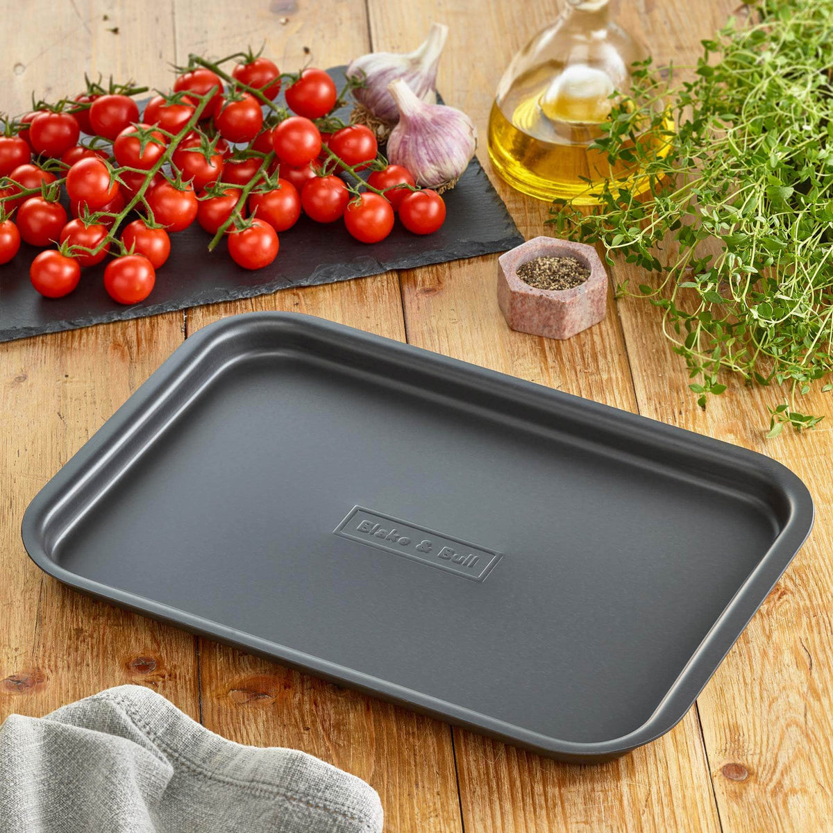 &#39;Fits on runners&#39; baking tray for use with Aga range cookers &#39;half oven&#39; size