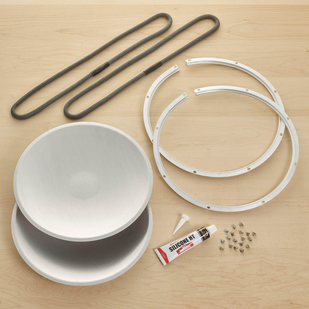 Aluminium lid liner replacement kit with retaining ring for use with Post 95 Aga range cooker